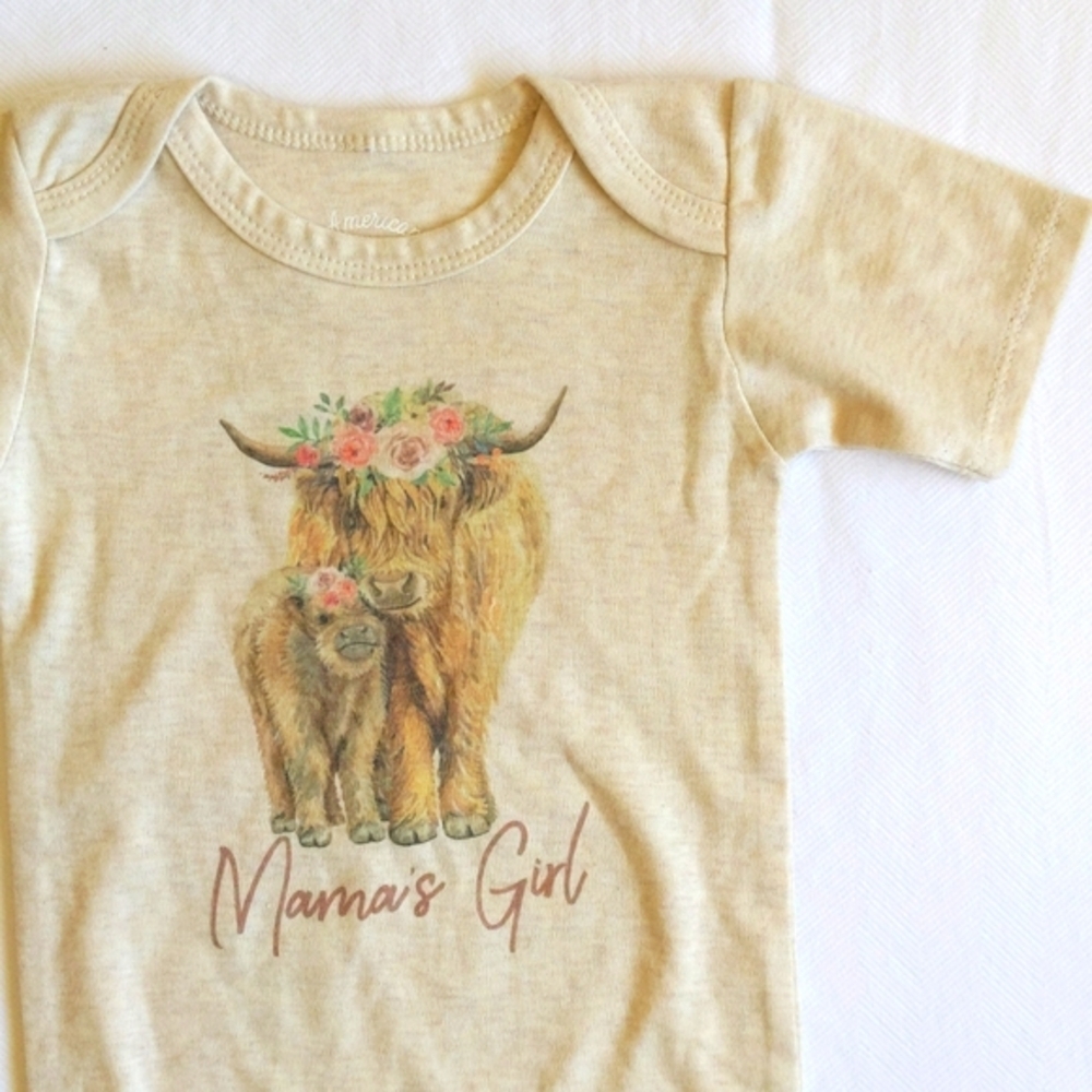 NEW small shop mama's girl short sleeve bodysuit diaper shirt 18 month baby girl